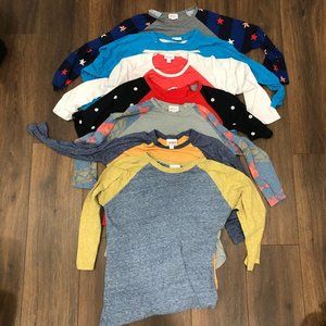 LULAROE Tee Pullover 3/4 Sleeve Casual Everyday Shirts Womens Sz S LOT OF 7